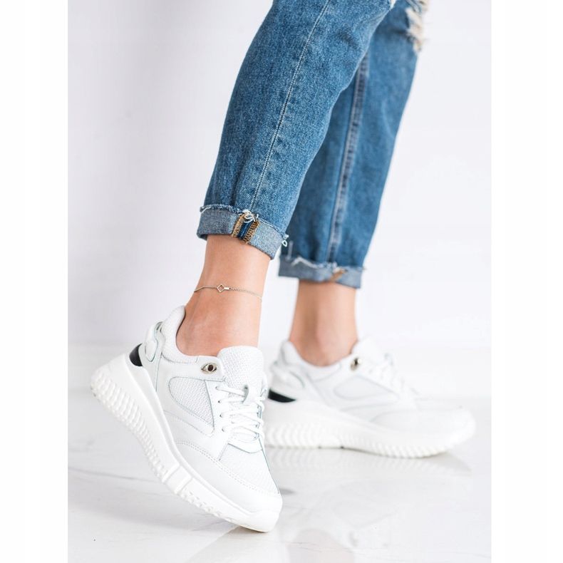 Weide Bijele tenisice sa sjajem bijela 1