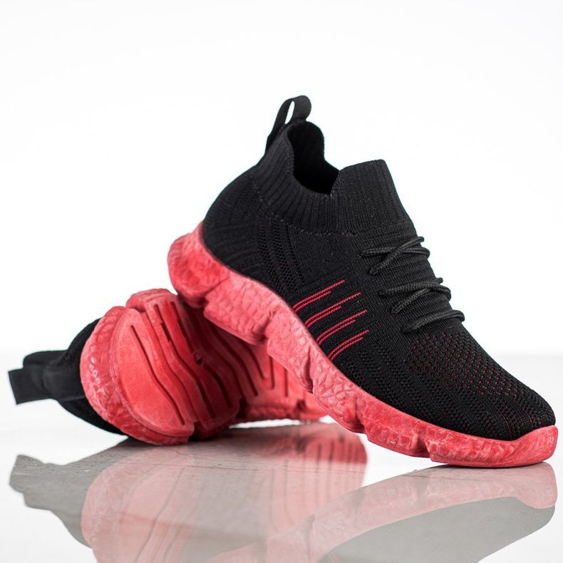 SHELOVET Ažurne tenisice na platformi crna 1