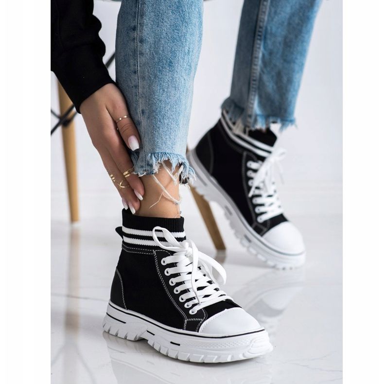 SHELOVET Modne slip-on tenisice crno 1