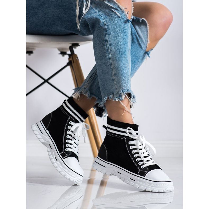 SHELOVET Modne slip-on tenisice crna 2