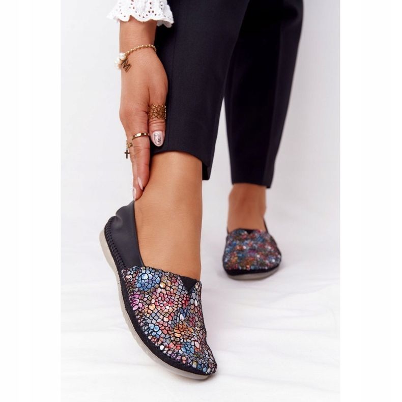 Ženska koža Maciejka 01930-87 Crne balerinke crna višebojan 1