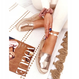 Kožne espadrile na pletenom potplatu Big Star HH274503 Zlatna zlatni 3