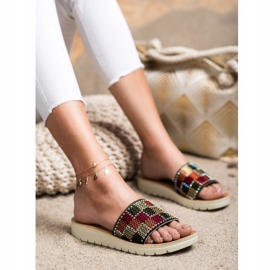 SHELOVET Papuče s kubnim cirkonijem raznobojna 1