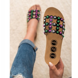 SHELOVET Ležerne ženske papuče crna višebojan 2