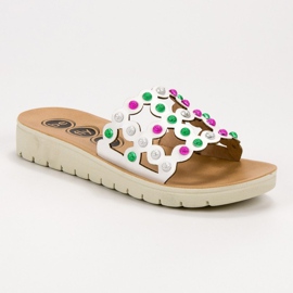 SHELOVET Ležerne ženske papuče bijela višebojan 1