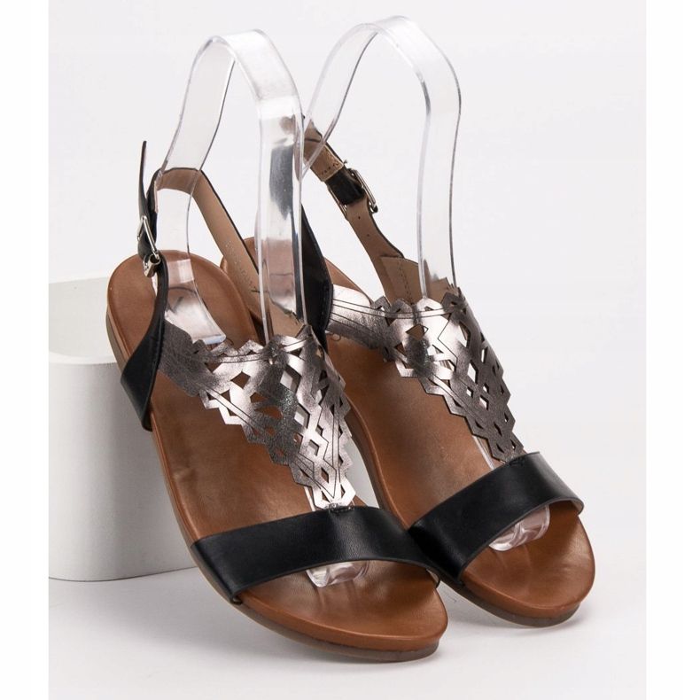 Kylie Elegantne ravne sandale crna 1