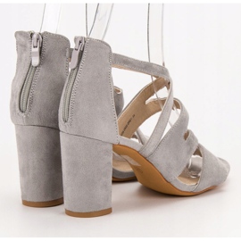 Evento Sandale od antilopa na šanku siva 2
