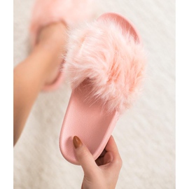 SHELOVET Gumene papuče s krznom ružičasta 2