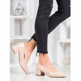 VINCEZA lakirane pumpe bež 2