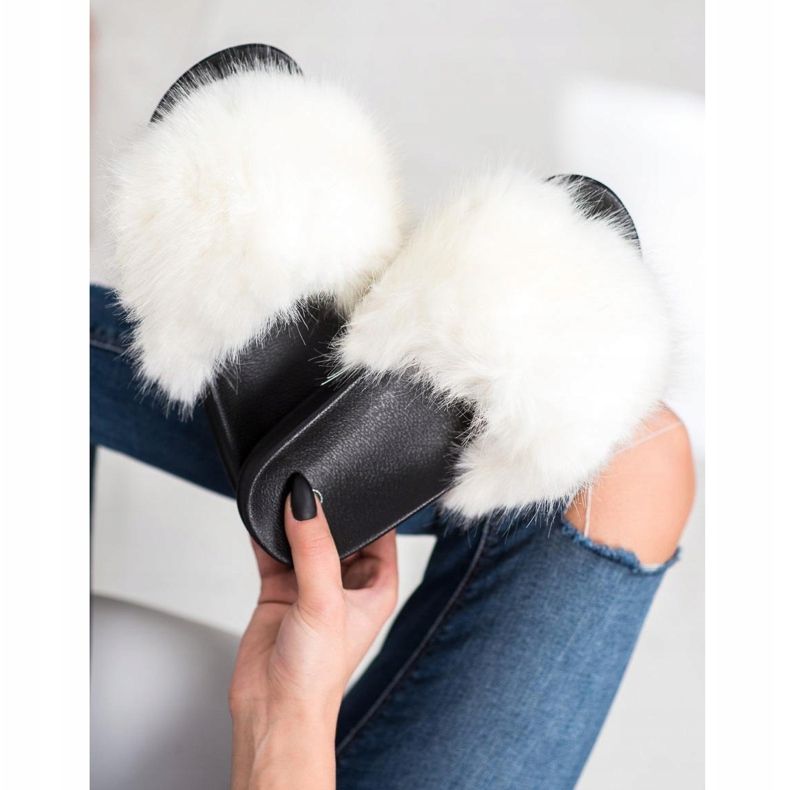 SHELOVET Udobne krznene papuče bijela 1