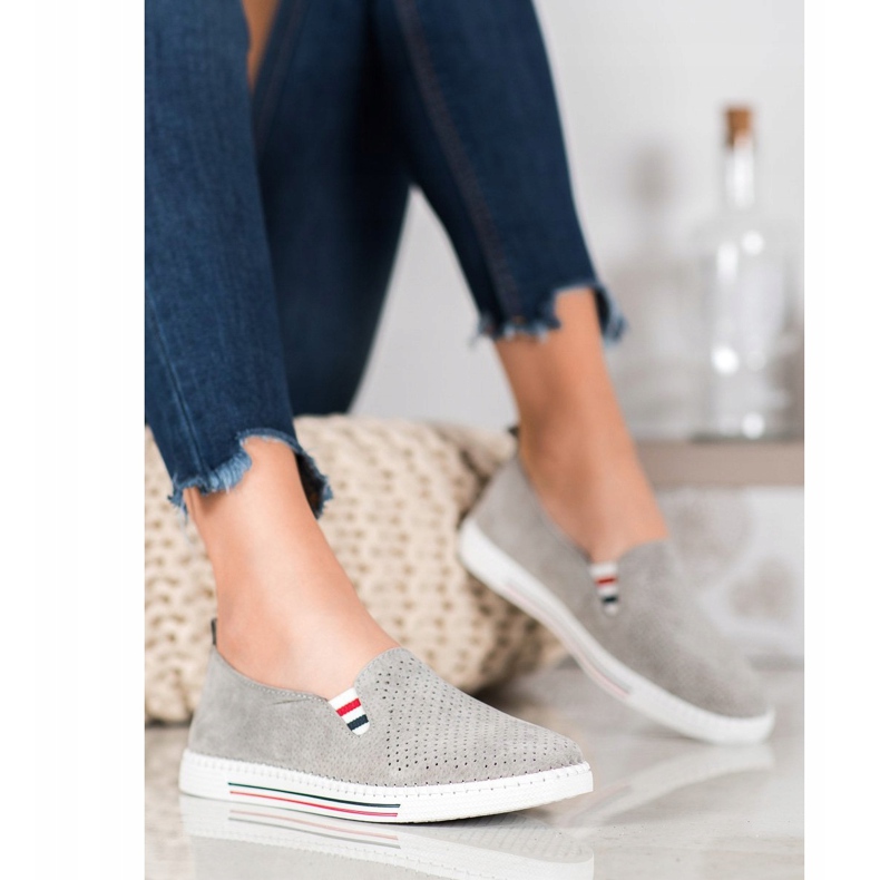 Filippo Sive kožne tenisice siva 2