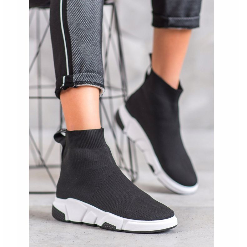 SHELOVET Crne cipele koje klize crno 1