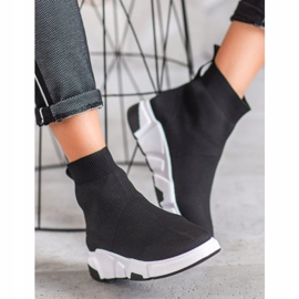 SHELOVET Crne cipele koje klize crno 2