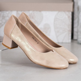 VINCEZA pumpe za tekstil zlatna 1