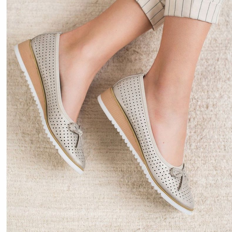 Goodin Ažurne pumpe s klinom zlatni 2