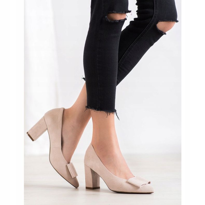 W. Potocki Glitter pumpe s lukom bež 2