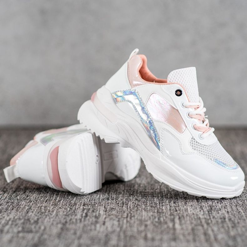 SHELOVET Elegantne tenisice od eko kože bijela višebojan 1