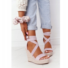 MSMG Sandale na klin s pletenom ljubičastom Lanzarote ljubičasta 2