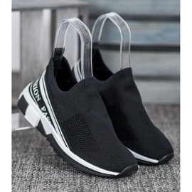 SHELOVET Ažurna moda Slipony bijela crna 1