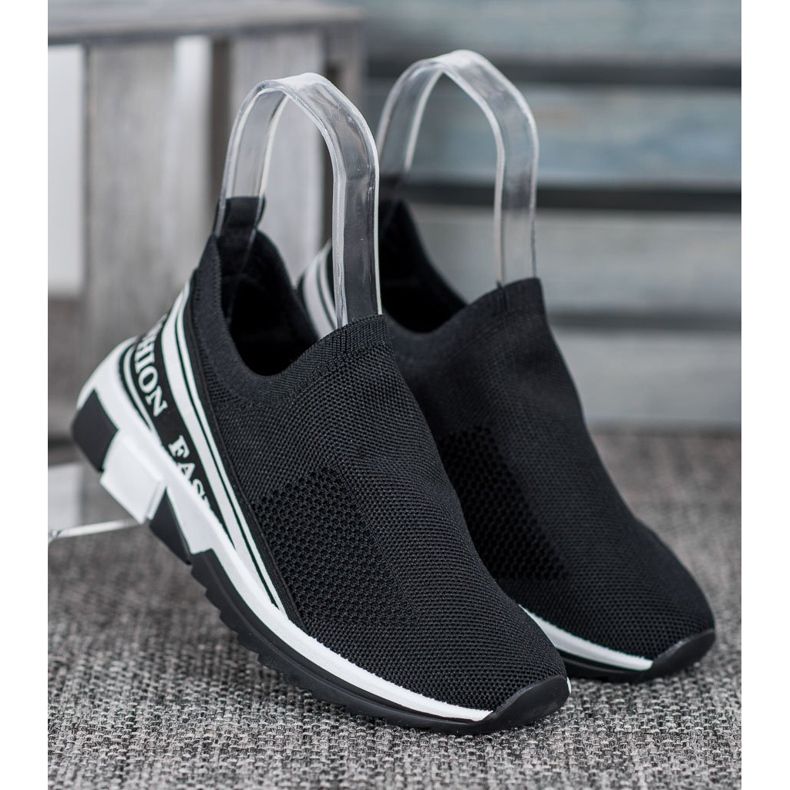 SHELOVET Ažurna moda Slipony bijela crna 1