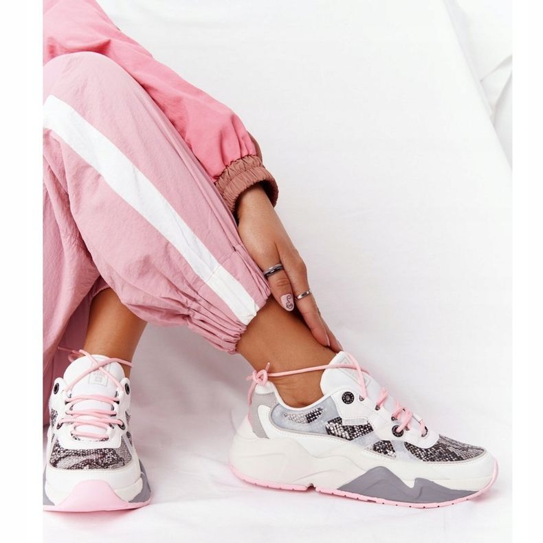 Ženske sportske cipele Memorijska pjena Big Star HH274326 Bijela ružičasta višebojan 2