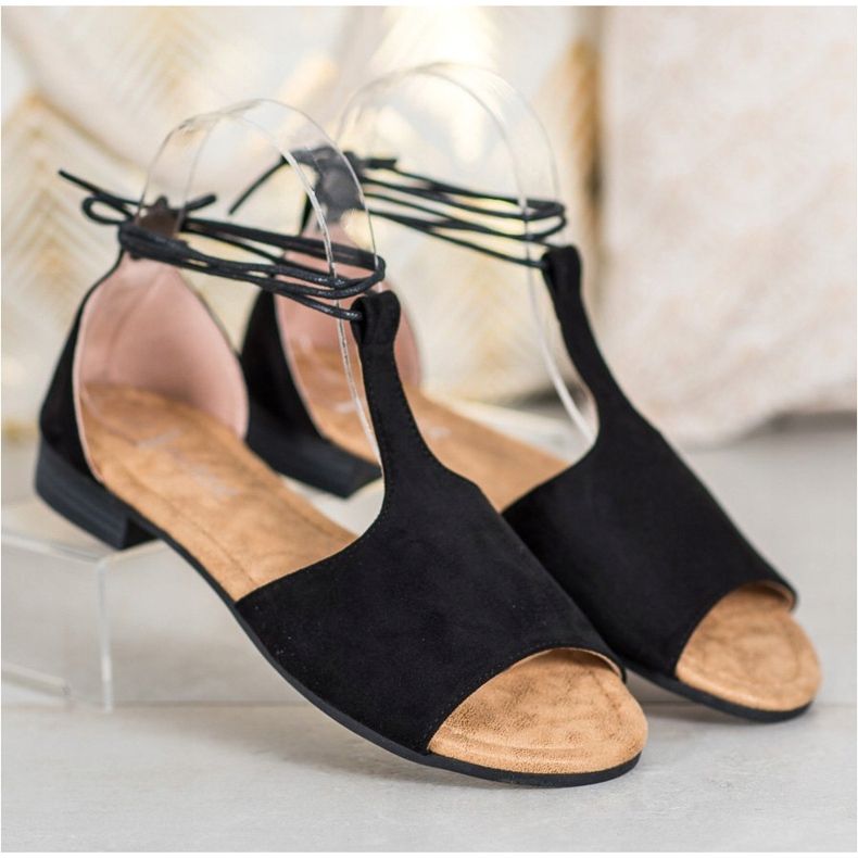 Vezane VINCEZA sandale crno 2