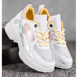 SHELOVET Elegantne tenisice od eko kože bijela višebojan 1