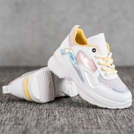 SHELOVET Elegantne tenisice od eko kože bijela višebojan 2