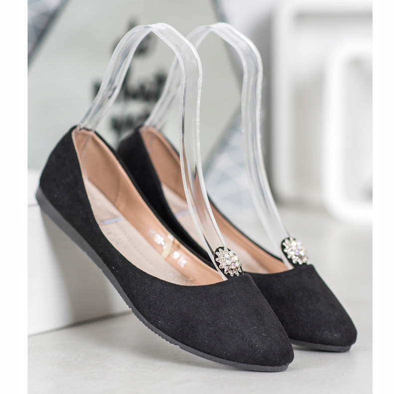 Crne balerine s VINCEZA ukrasom crno 1