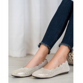 Filippo Modne kožne balerinke zlatni 2