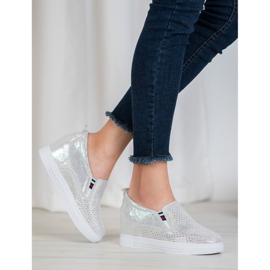 Filippo Kožne cipele na klin siva 2