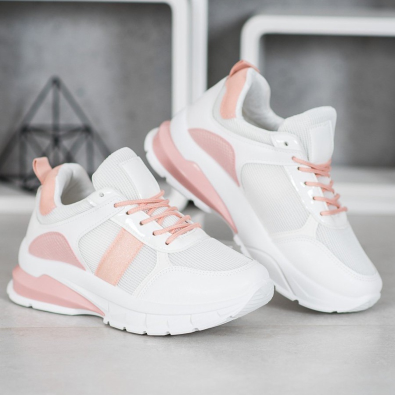 SHELOVET Elegantne tenisice s mrežom bijela 2