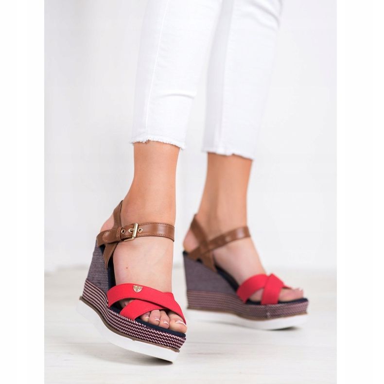 SHELOVET Sandale na klin višebojan 1