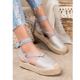 Seastar Vezane sandale Espadrilles siva 1