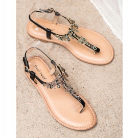 Small Swan Elegantne sandale s kubnim cirkonijem crna 1