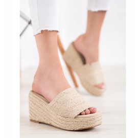 Kylie Modne papuče na klin smeđa 1