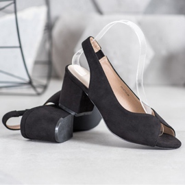 Filippo Ležerne sandale na visoku petu crna 1