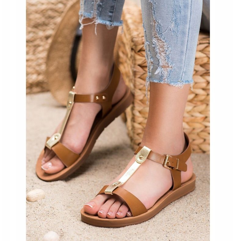 Filippo Udobne sandale smeđa zlatni 1