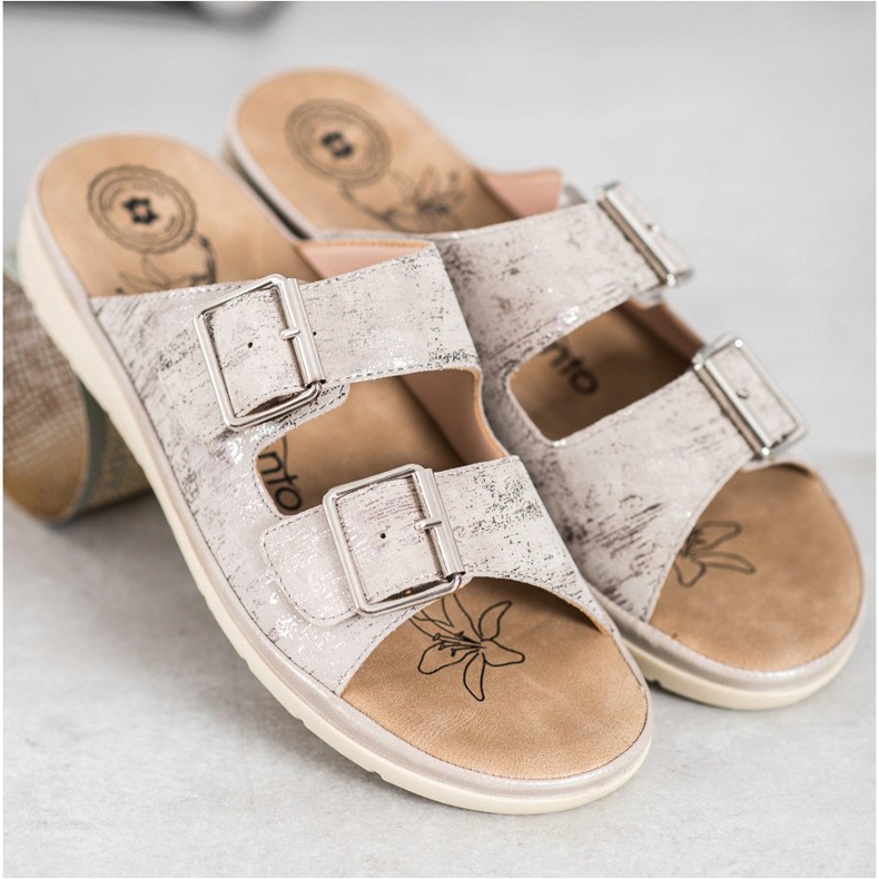 Evento Udobne papuče od eko kože siva 1