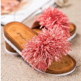 SHELOVET Elegantne koraljne papuče raznobojna ružičasta 2