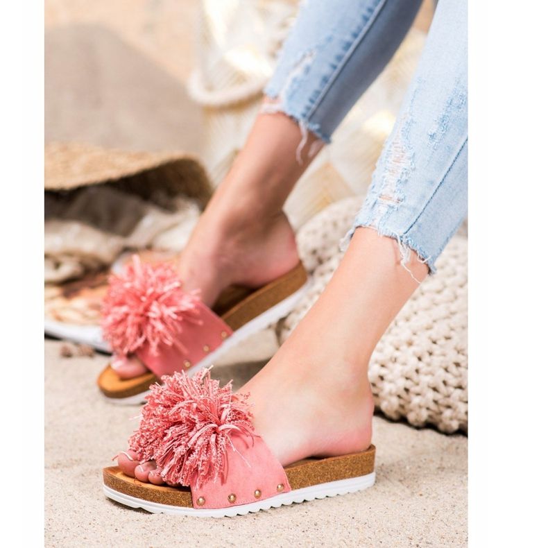 SHELOVET Elegantne koraljne papuče raznobojna ružičasta 1