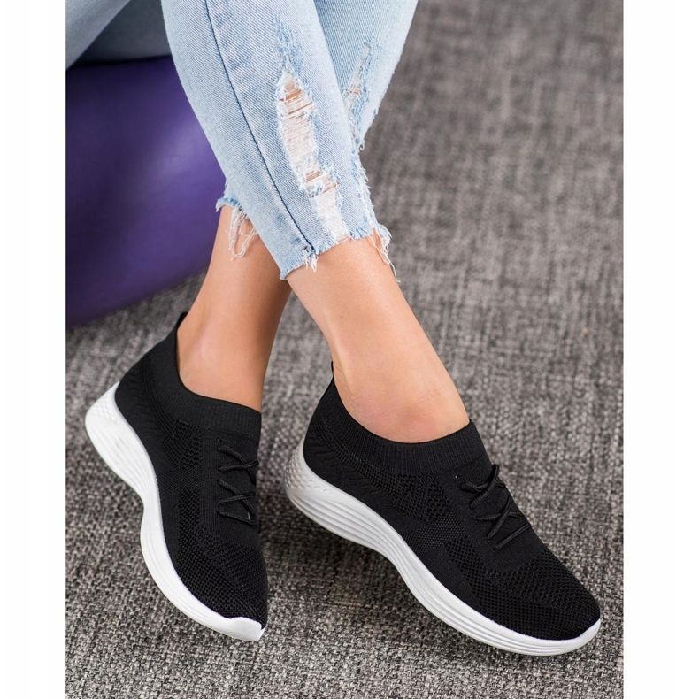 SHELOVET Crne ažurne cipele crna 2