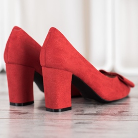 W. Potocki Glitter pumpe s lukom crvena 1