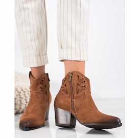 VINCEZA ažurne kaubojske čizme smeđa 2