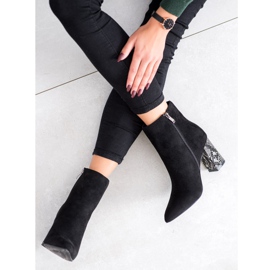 Goodin Čizme s visokom potpeticom sa zmijskim printom crna 1