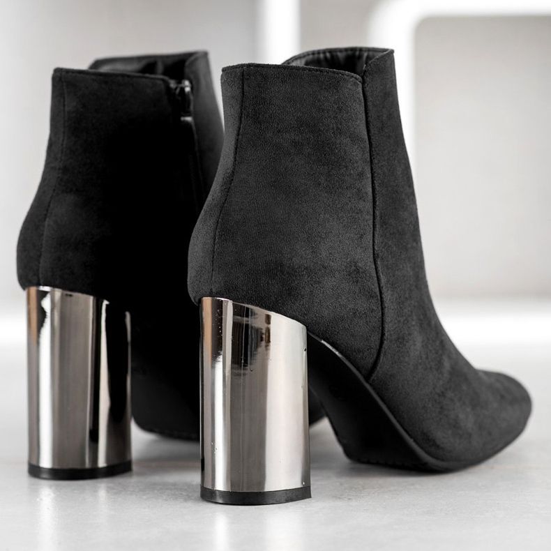 Janessa Čizme sa srebrnom petom crno 1