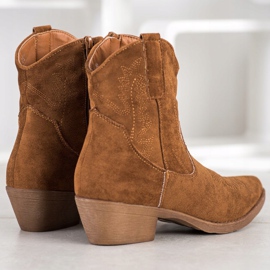 Ideal Shoes Kaubojske čizme sa antilopom smeđa 1