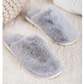 Bona Krznene papuče siva 1