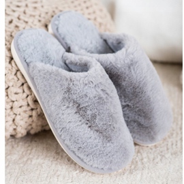 Bona Krznene papuče siva 2
