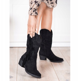 Diamantique Kaubojske čizme s resama crna 1